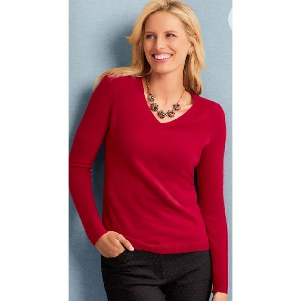 Talbots 100% Cashmere V Neck Sweater